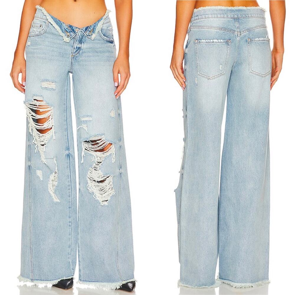 SER.O.YA Ollie Distressed Wide Leg Jeans Skylight Women’s Size 27 Streetwear